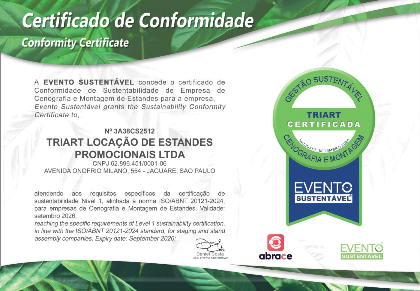 certificado abrace
